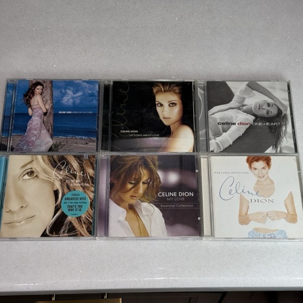 Lot Of 6 CELINE DION CDs - One Heart, My Love,‎ Lets Talk, All The Way, Falling.